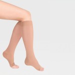 Гольфы компрессионные, Luomma (Люомма) р. S (II) арт. ID-230 нормал (35-39 см) Идеалиста 1 класс компрессии с резинкой на силиконовой основе и открытым носком карамель