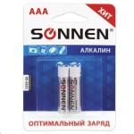 Батарейки, Sonnen (Зоннен) 2 шт арт. 451087 алкалиновые ААА LR03 24А 1.5В блистер